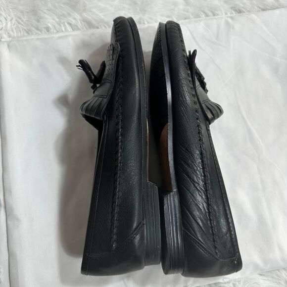 VTG Giorgio Made In Italy Mens Sz 9 Black Leather Loafers Slip On Dress Shoes main image 8